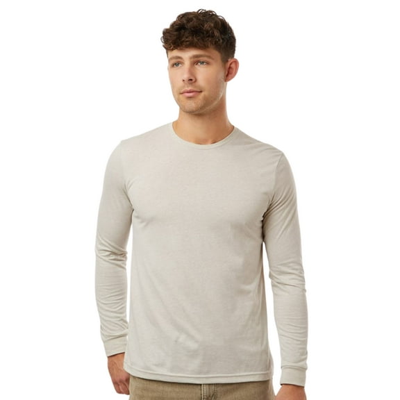 Next Level Unisex CVC Long Sleeve T-Shirt 60/40 Ring-spun Cotton/Polyester Classic Tee Shirts (Sand , XS)