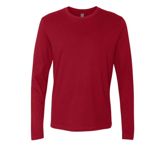 Next Level Unisex Cotton Long Sleeve T-Shirt 100% Combed Ring-spun Cotton Crewneck Tee Shirts (Cardinal , XL)