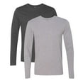 thumbnail image 1 of Next Level Unisex Cotton Long Sleeve T-Shirt 100% Combed Ring-spun Cotton Crewneck Tee Shirts (Heavy Metal+Heather Grey 2 Pack, XS), 1 of 8