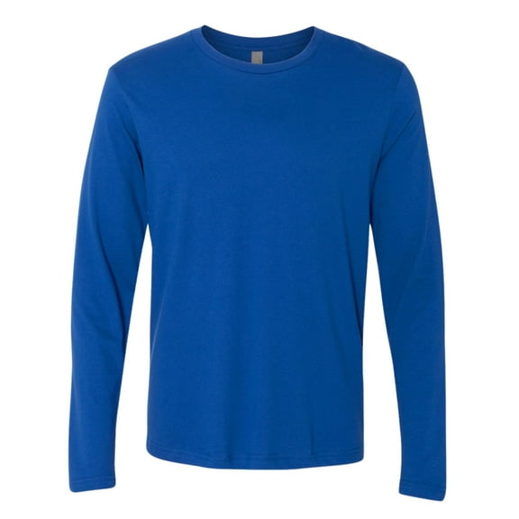 Next Level Unisex Cotton Long Sleeve T-Shirt 100% Combed Ring-spun Cotton Crewneck Tee Shirts (Royal , L)
