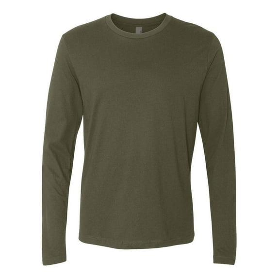 Next Level - Unisex Cotton Long Sleeve T-Shirt - 3601 - Military Green - Size: S