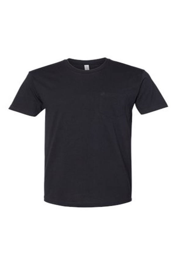 Next Level - Unisex Cotton Pocket T-Shirt - 3605 - Black - Size: S