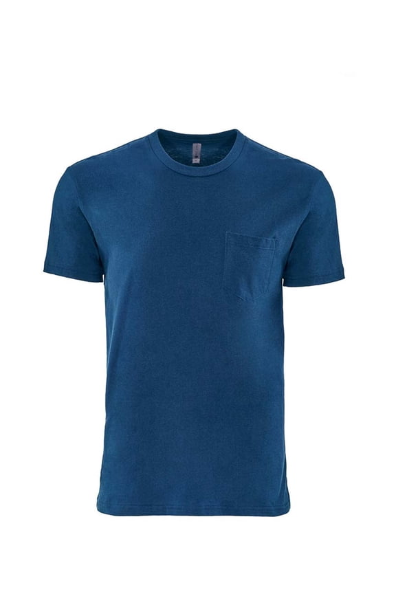 Next Level - Unisex Cotton Pocket T-Shirt - 3605 - Cool Blue - Size: M Retired