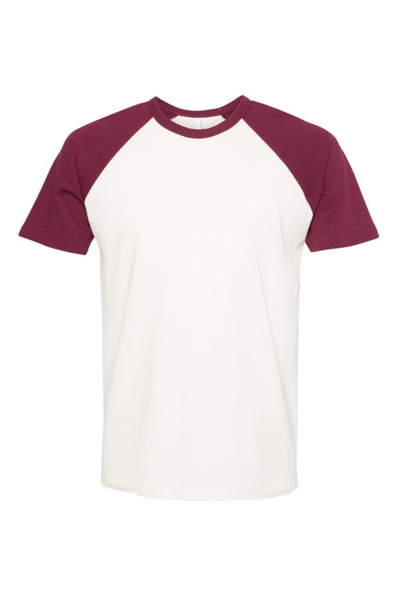 Next Level - Unisex Cotton Raglan T-Shirt - 3650 - Maroon/ Natural - Size: XS