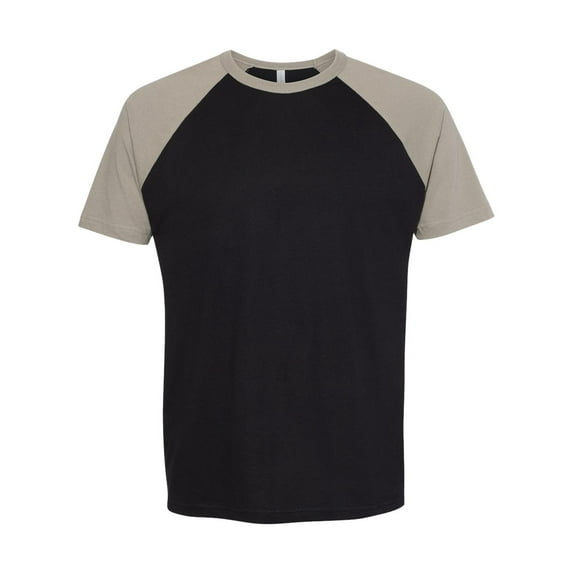 Next Level - Unisex Cotton Raglan T-Shirt - 3650 - Warm Grey/ Black - Size: M Retired