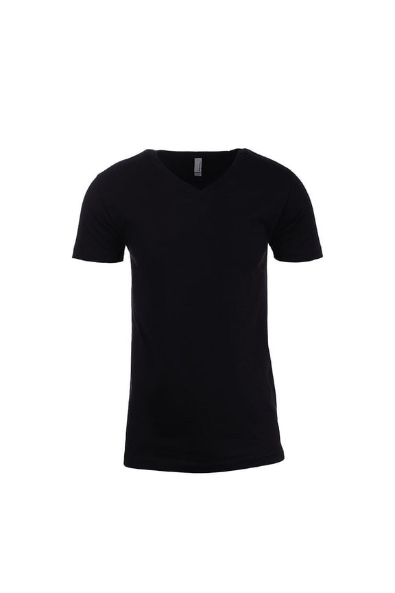 Next Level - Unisex Cotton V-Neck T-Shirt - 3200 - Black - Size: XS