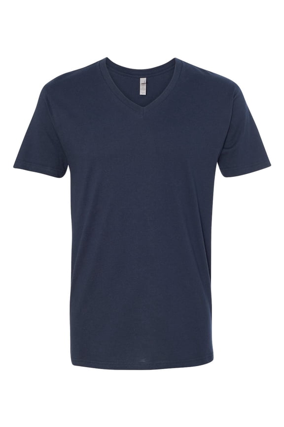 Next Level - Unisex Cotton V-Neck T-Shirt - 3200 - Midnight Navy - Size: XS