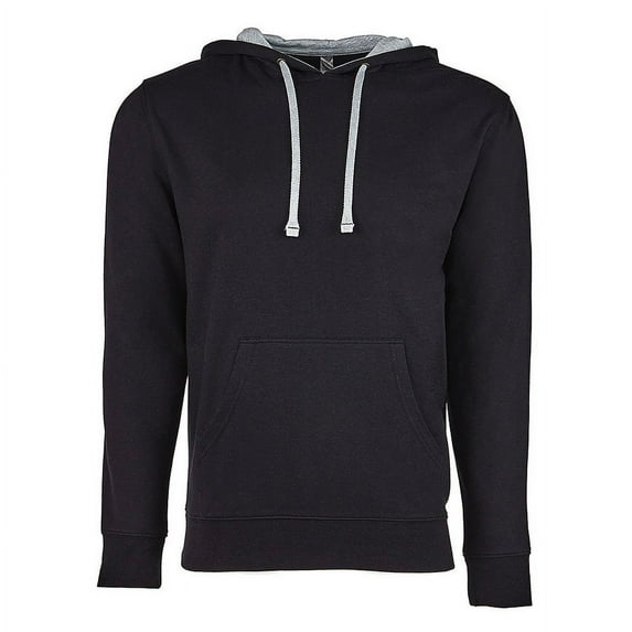 Next Level Unisex French Terry Pullover Hoody L BLACK/ HTHR GREY
