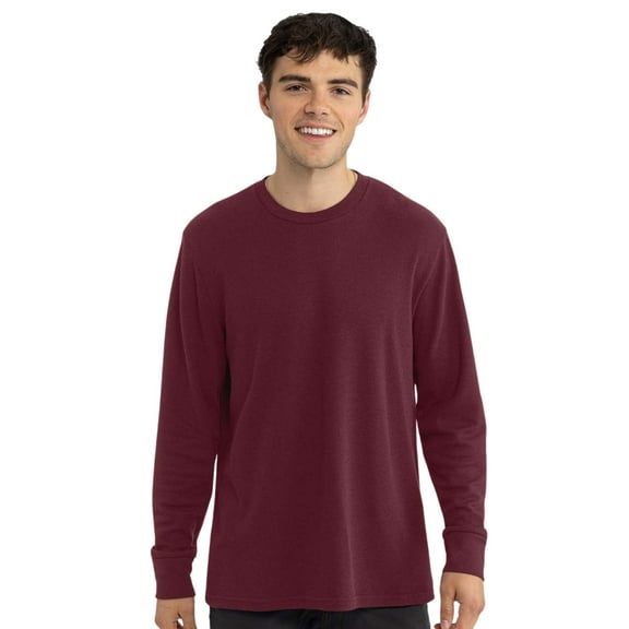 Next Level Unisex Ideal Thermal Long Sleeve T-Shirt 60/40 Ring-Spun Cotton/Polyester Casual Tee (Maroon, XL)