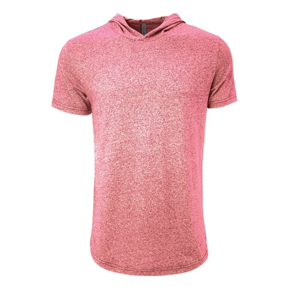 Next Level Unisex Mock Twist Short Sleeve Hoody T-Shirt - TECH PINK - S