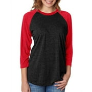 Next Level Unisex Triblend 3/4-Sleeve Raglan - VIN RED/ VIN BLK - L