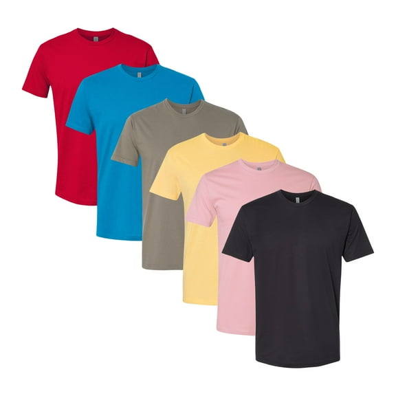 Next Level Unisex Triblend T-Shirts 50/25/25 Poly/Cotton/Rayon, Plain Wholesale Tees Bulk Assorted Packs(Bright  Dark Color 6 Pack, 3XL)