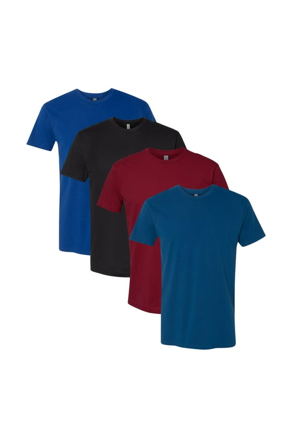 Next Level Unisex Triblend T-Shirts 50/25/25 Poly/Cotton/Rayon, Plain Wholesale Tees Bulk Assorted Packs(Dark Color 4 Pack, XL)