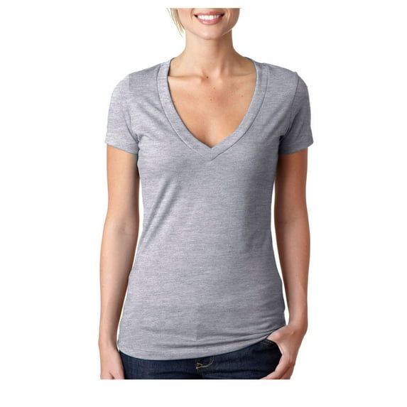 Next Level Apparel Women's CVC Deep V-Neck T-Shirt