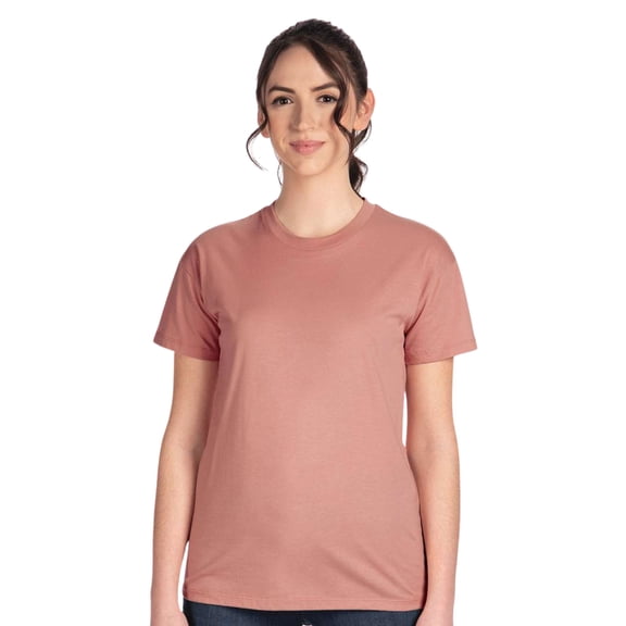 Next Level Women's Cotton Relaxed T-Shirt 100% Ring-Spun Cotton Casual Short Sleeve Crew Neck Tee (Desert-Pink, M)