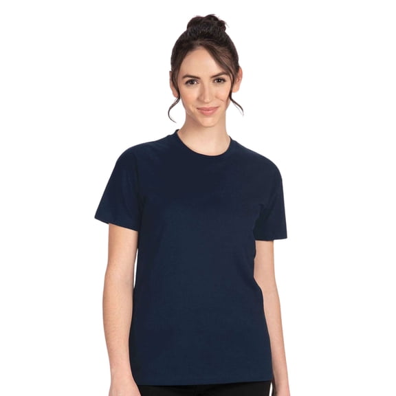 Next Level Women's Cotton Relaxed T-Shirt 100% Ring-Spun Cotton Casual Short Sleeve Crew Neck Tee (Midnight-Navy, L)