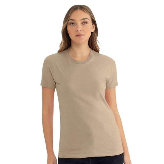 Next Level Women's Cotton Relaxed T-Shirt 100% Ring-Spun Cotton Casual Short Sleeve Crew Neck Tee (Tan, XL)