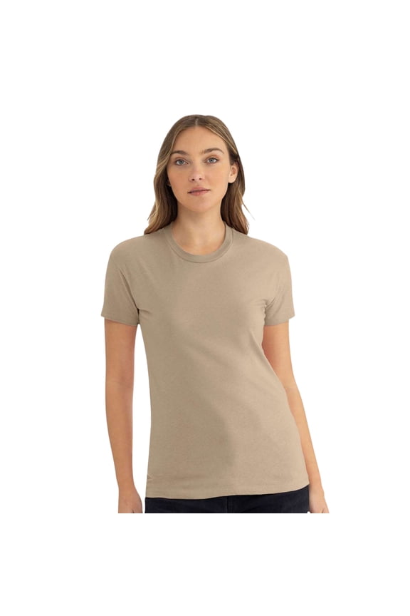 Next Level Women's Cotton Relaxed T-Shirt 100% Ring-Spun Cotton Casual Short Sleeve Crew Neck Tee (Tan, XL)