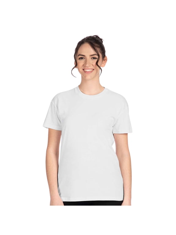 Next Level Women's Cotton Relaxed T-Shirt 100% Ring-Spun Cotton Casual Short Sleeve Crew Neck Tee (White, 2XL)
