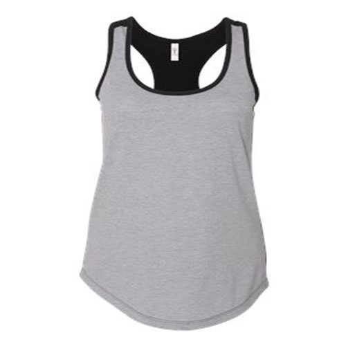 Next Level Women’s Ideal Colorblocked Racerback Tank M Heather Grey/ Black