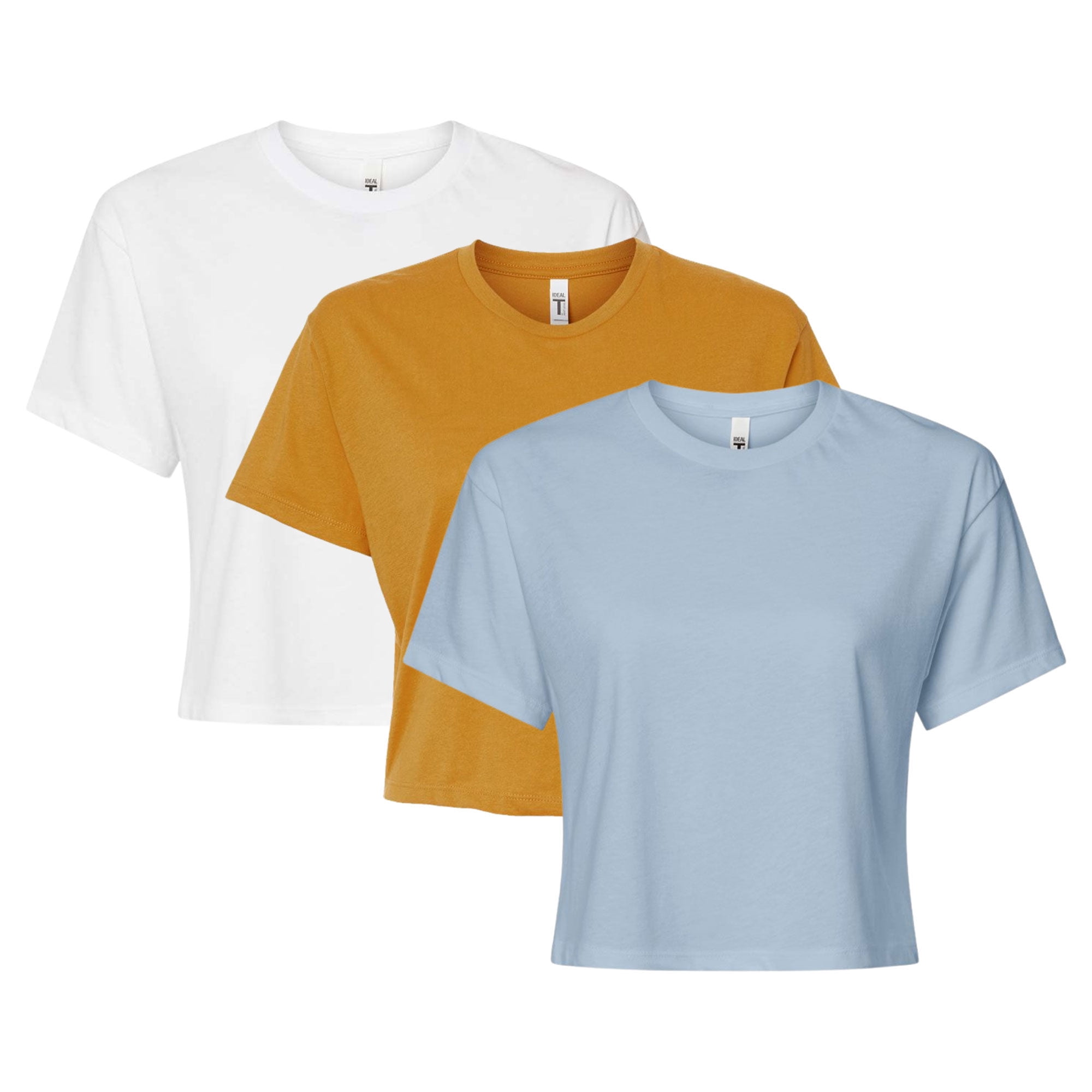 Next Level Women's Ideal Crop Tee - Heather Grey, Retail Fit, 60/40 Cotton Poly Blend