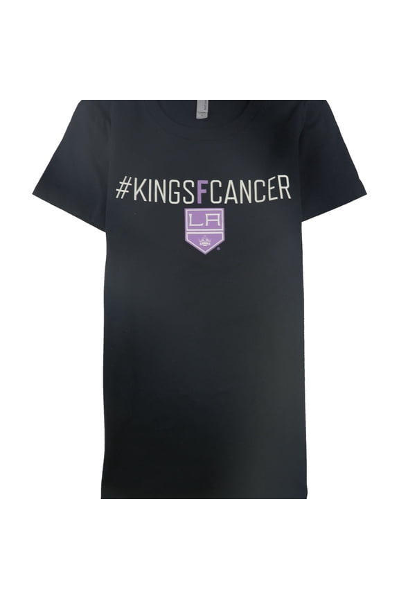 Next Level Womens #KingsFCancer Graphic T-Shirt, Black, Medium