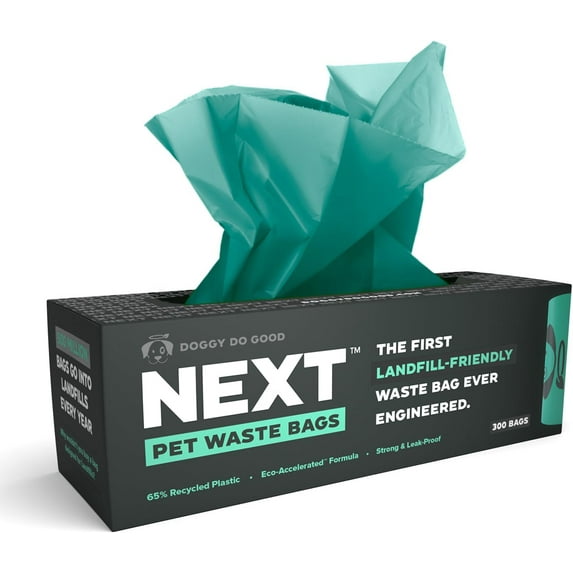 Next Pet Waste Bags, Landfill Friendly Recycled Plastic Unscented Dog Poop Bags for Dogs, Thick & Leakproof, Strong, Poop Bags, 300 Count