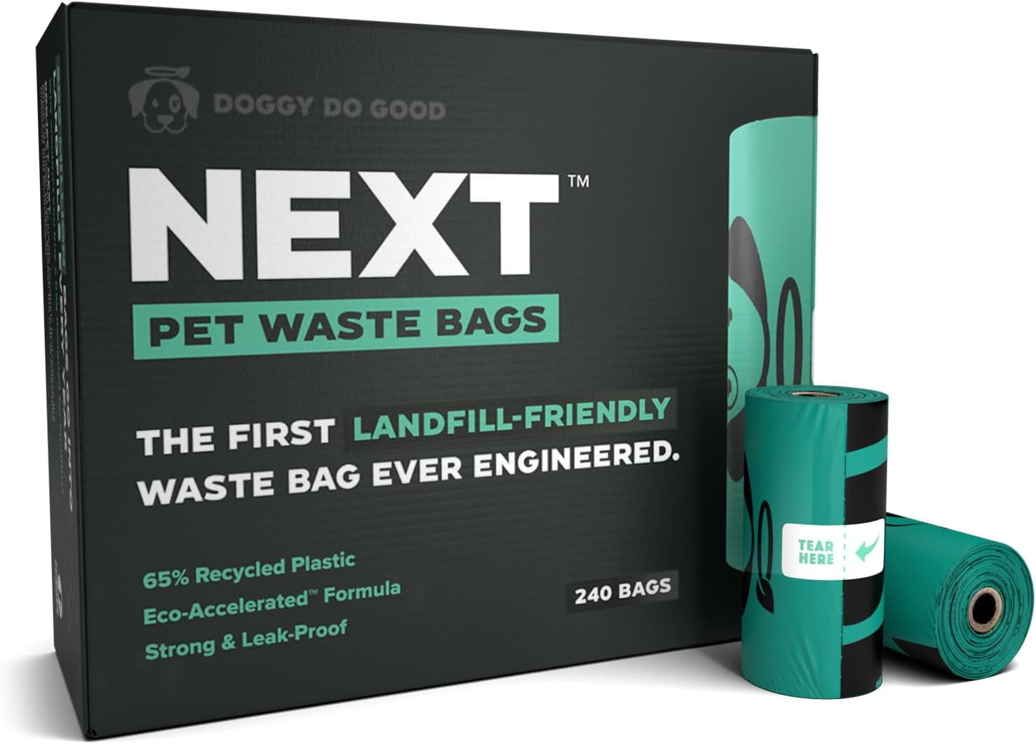 Next Pet Waste Bags for Dog Poop, Landfill Friendly, Recycled Plastic, Unscented, Leakproof, Strong, Thick, Earth Friendly, 240 Count