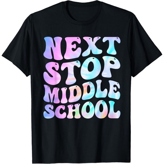Next Stop Middle School Groovy Elementary School Graduation T-Shirt100% pure cotton