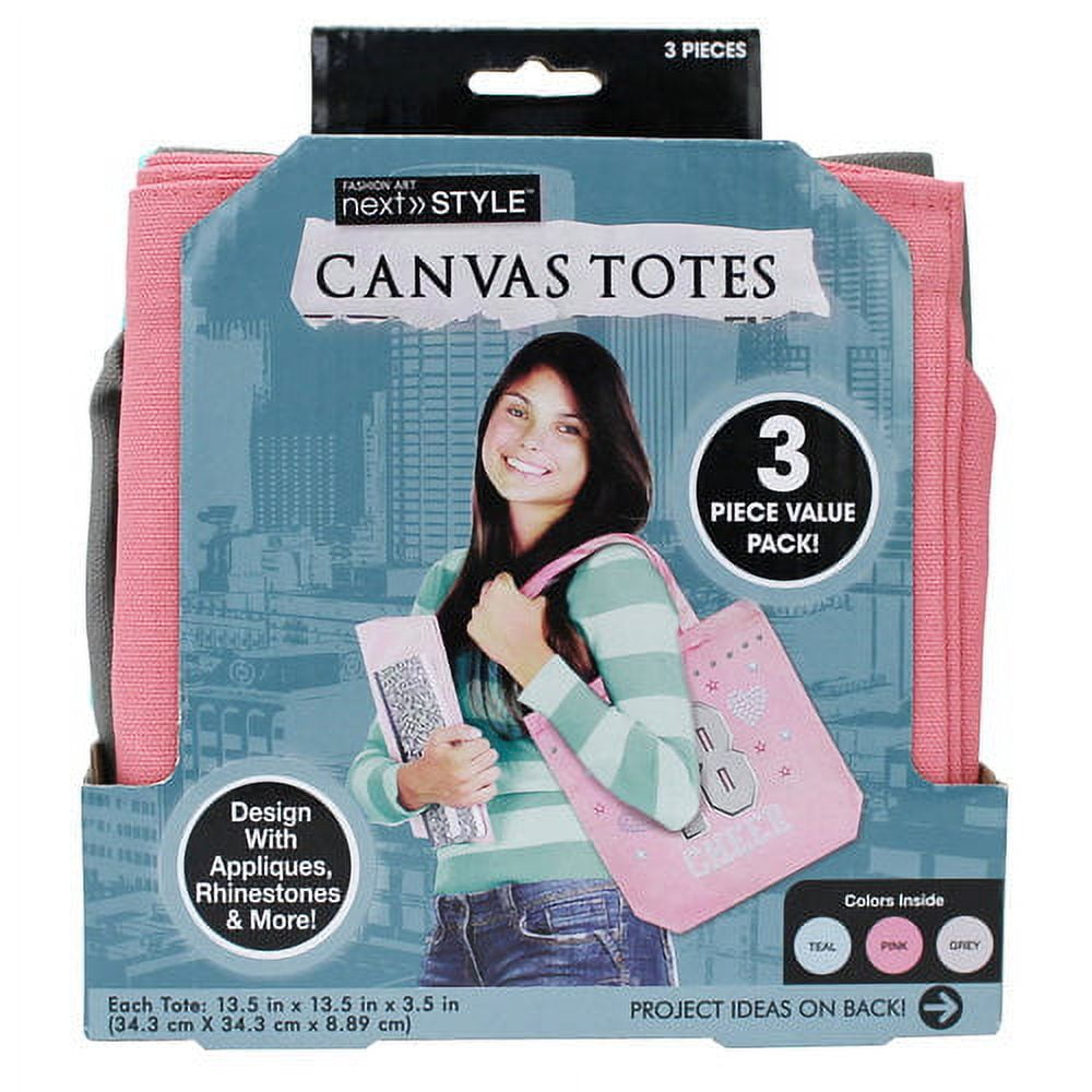 Next Style Canvas Tote Bags 3 Piece