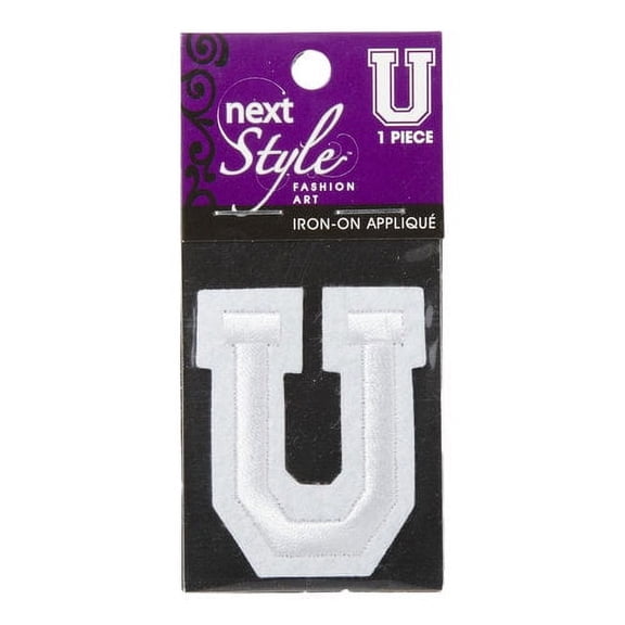 Next Style Single Letter U Embroidery Iron-On, 1 Each
