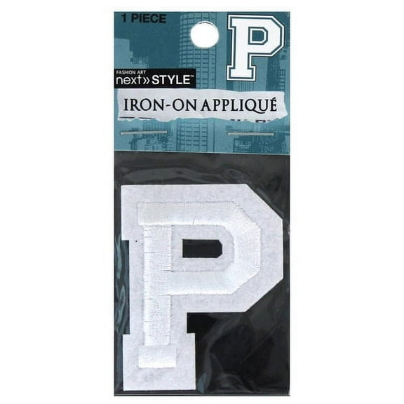 Next Style White Single Embroidery Letter P, 1 Each