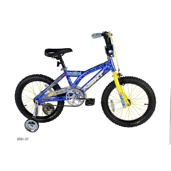Next Surge Boys' 18" Adjustable Training Wheels Bike, Blue