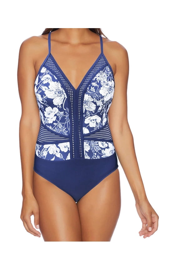 - Zen Garden Rejuvenate 4 One Piece Swimsuit Navy Size Small