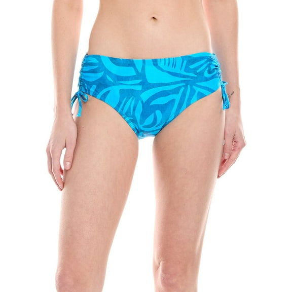 Next womens  Destination Mid-Rise Ruched Bikini Bottom, s, Blue