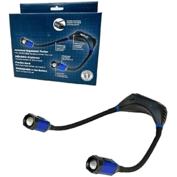 NextLED NT-6633 Heavy Duty Rechargeable Neck Light with Magnetic Base, IPX4, 2000mAh Battery, LED Mechanic Neck Light Hands Free, Flexible Around The Neck Flashlight, Neck Work Light Rechargeable