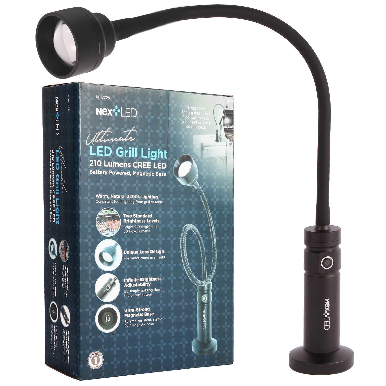 NextLED Black Flexible Gooseneck Magnetic Grill Light