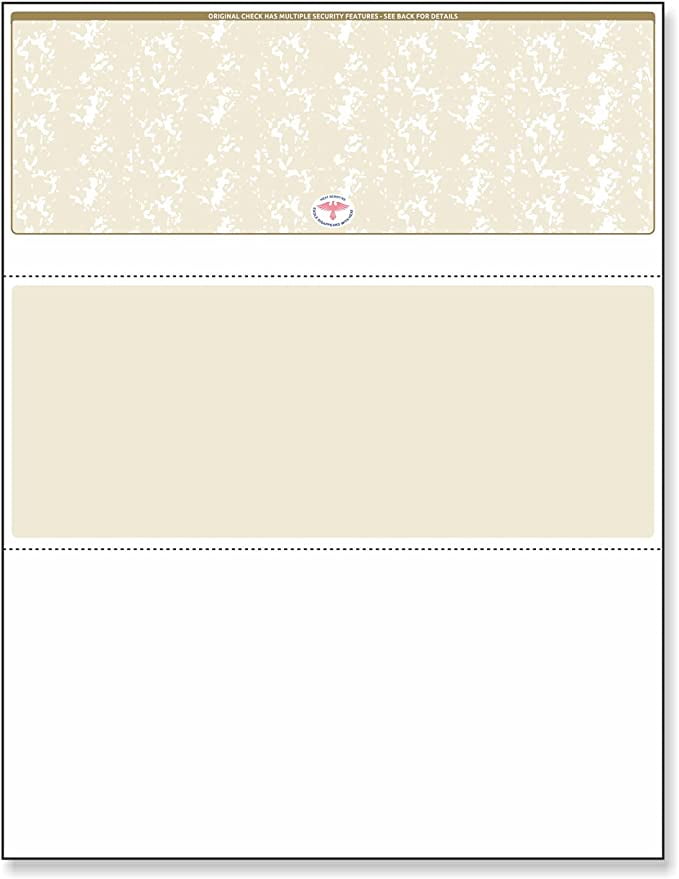Next Day Labels NextSecure Blank Laser Checks, 500 Sheets, 85 x 11 Inches, Gold