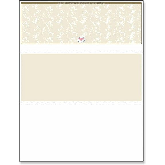 Next Day Labels NextSecure Blank Laser Checks, 500 Sheets, 85 x 11 Inches, Gold