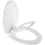 NextStep2 Toilet Seat with Toddler Potty Training Seat Built-In, Slow Close, Easy Clean, Magnetic Removable  Seat, Made in USA, ELONGATED, White