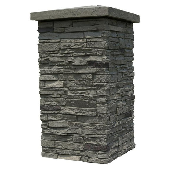 NextStone™ Faux Polyurethane Stone Column Wrap - Pewter