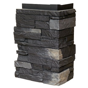 NextStone Faux Polyurethane Stone Country Ledgestone Outside Corner - Andean Onyx