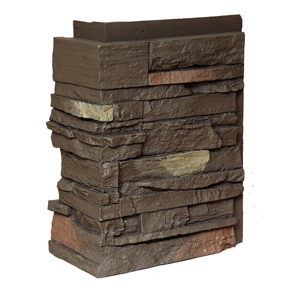 NextStone™ Faux Polyurethane Stone Country Ledgestone Outside Corner - Himalayan Brown