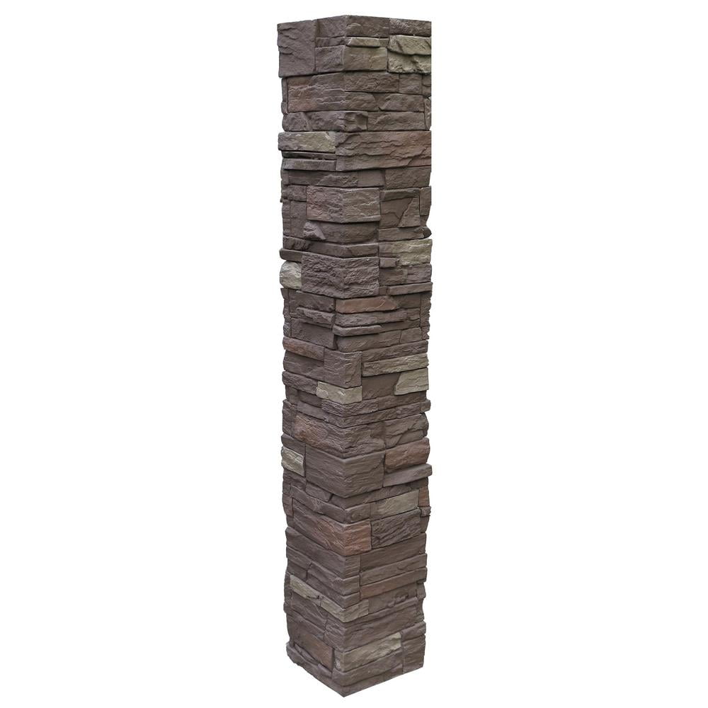 NextStone Polyurethane Faux Stone Post Cover - Country Ledgestone ...