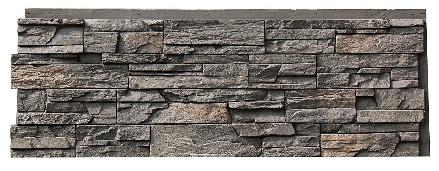 NextStone Polyurethane Faux Stone Siding Panel- Country Ledgestone Appalachian Gray 43.5 in x 15.5 in. for Home Improvements/ DIY Friendly (4-Pack)