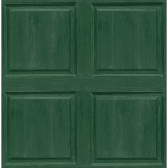 NextWall Arthouse Washed Faux Panel Peel and Stick Wallpaper 20.5 in. W x 18 ft. L - Emerald Green