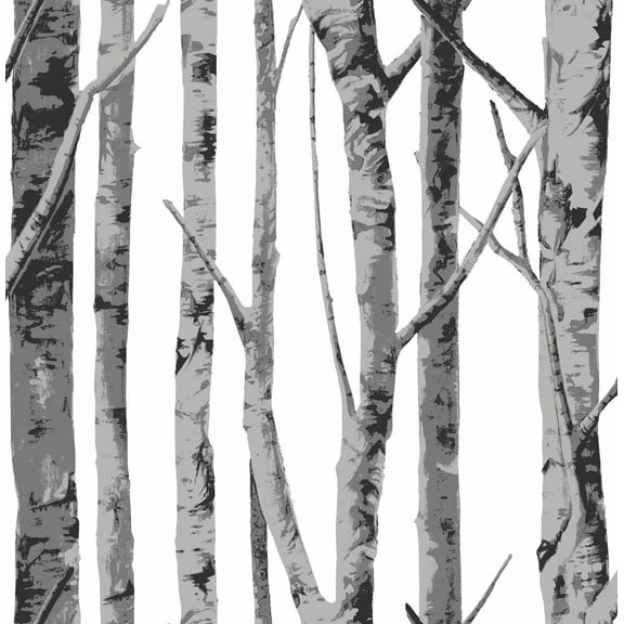 NextWall  Birch Trees Peel and Stick Removable Wallpaper - 20.5 in. W x 18 ft. L
