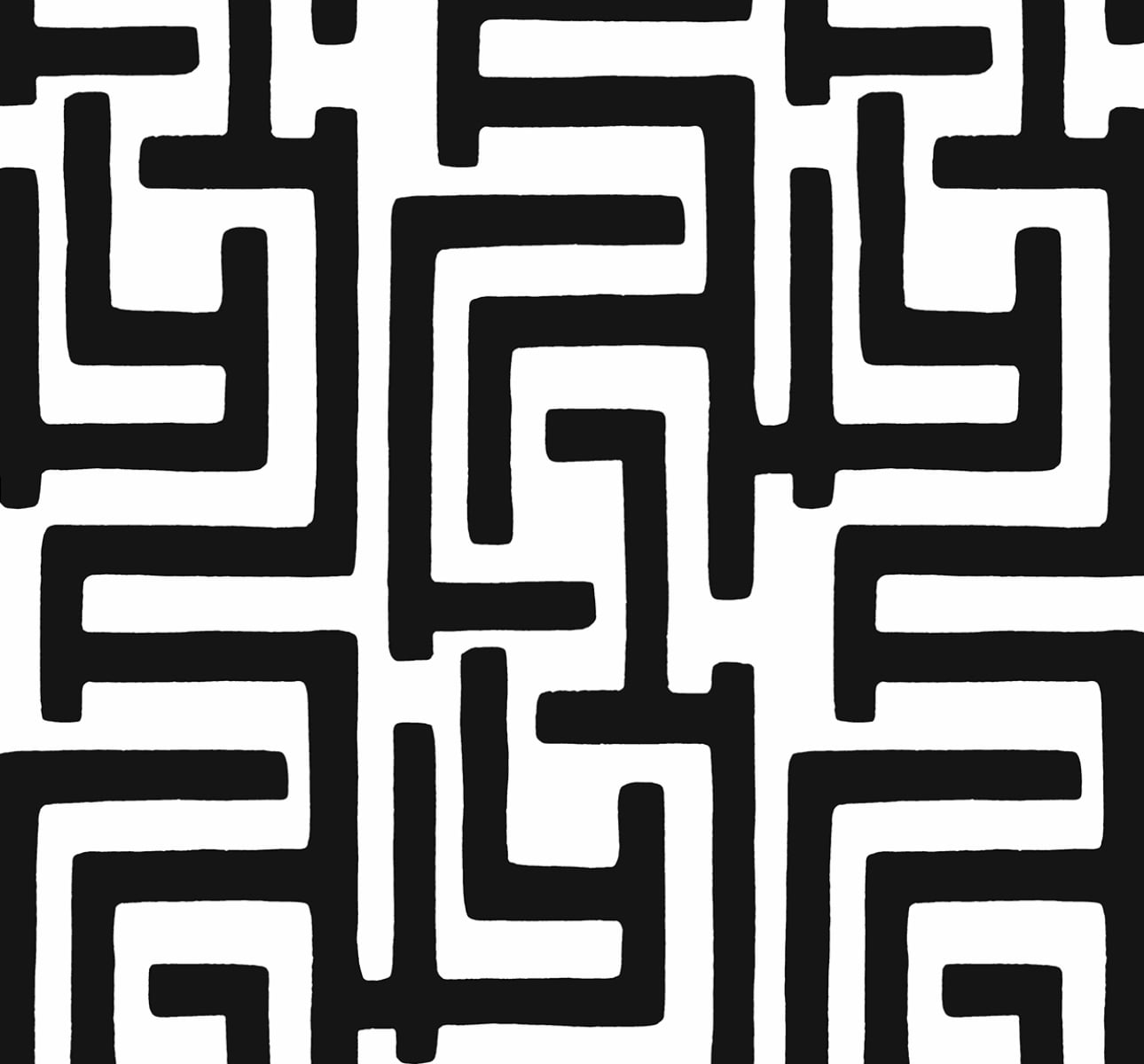NextWall Black Graphic Maze Peel and Stick Wallpaper