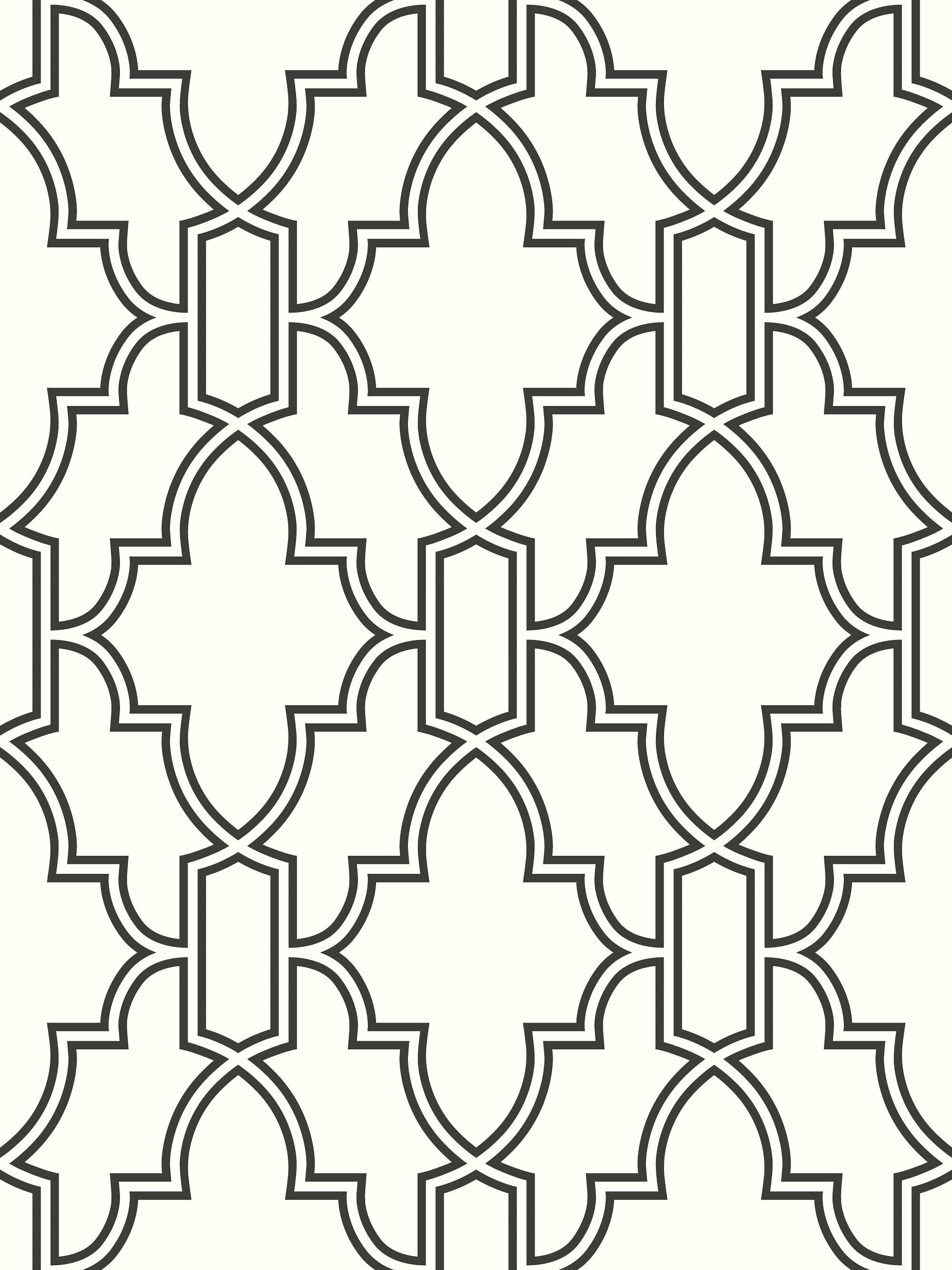 Black and White Vinyl Geometric Peel and Stick Wallpaper