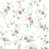 NextWall Blossom Floral Trail Peel and Stick Wallpaper (Blush & Spearmint)